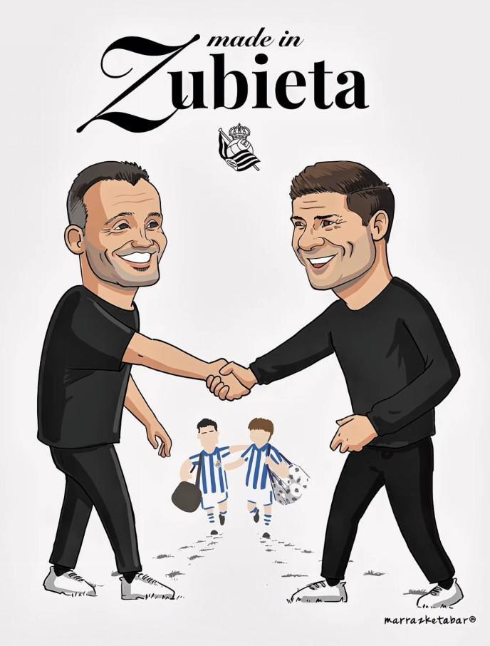 官方直播频道-苏比埃塔制造，皇社发布海报欢迎皇马主帅阿隆索回归阿诺埃塔